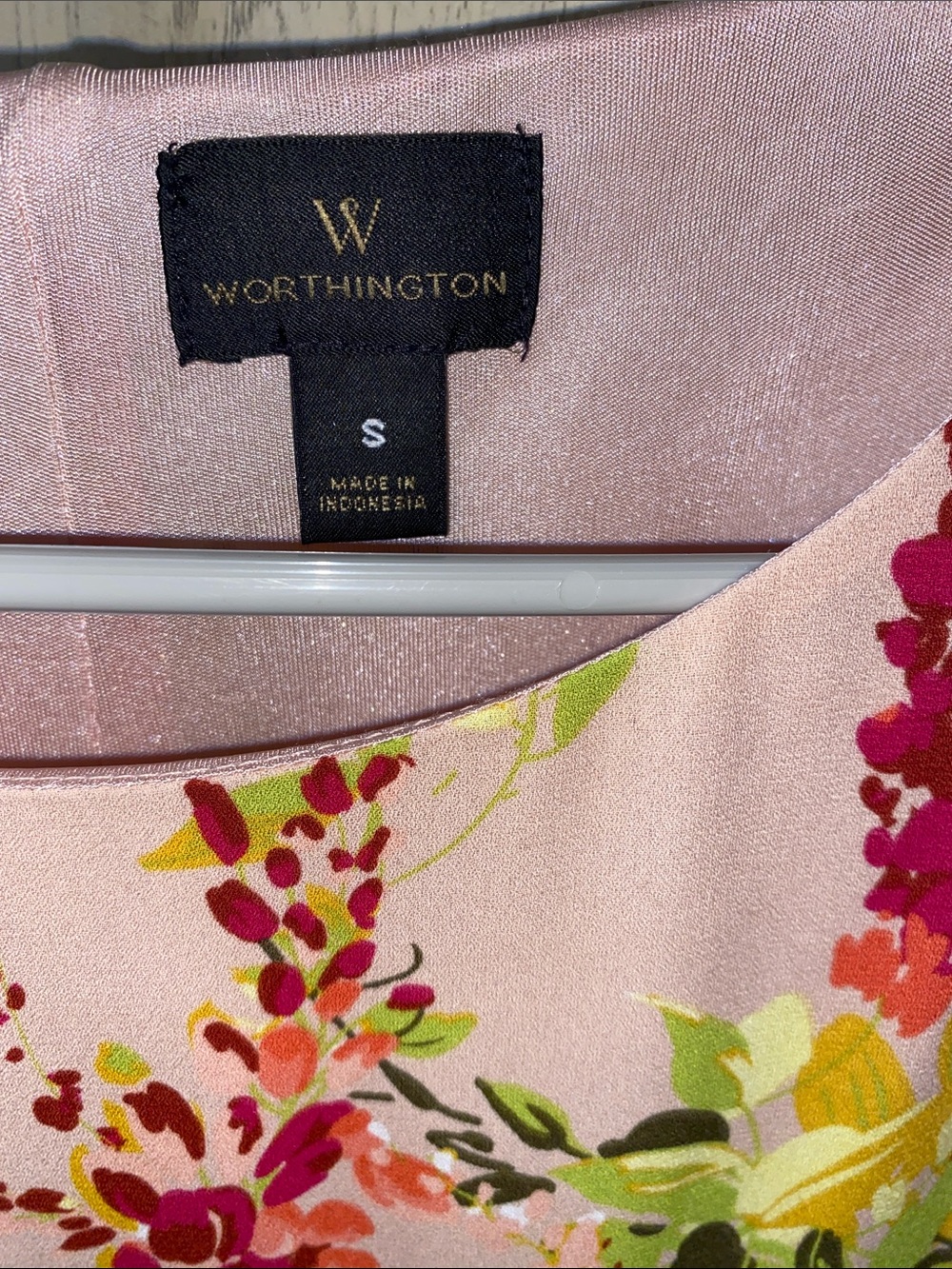Worthington Pink Dress, Size Small mini, over size fit, quarter sleeves